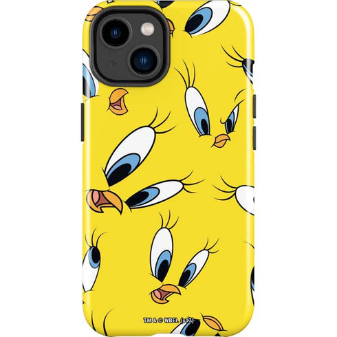 Looney Tunes Tweety Bird Super Sized Pattern iPhone 15 Plus Impact Case