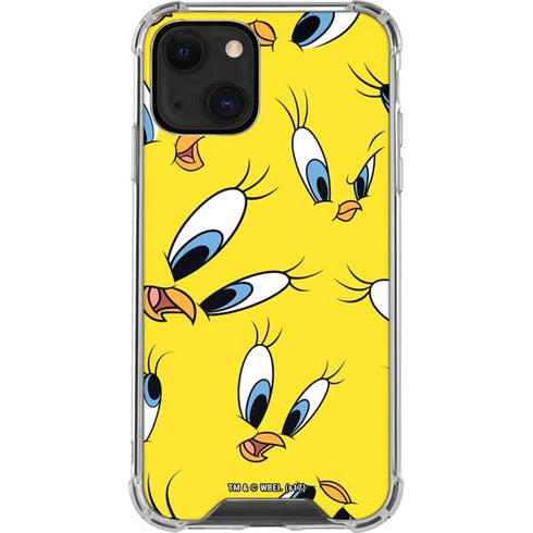 Looney Tunes Tweety Bird Super Sized Pattern iPhone 14 Plus Clear Case