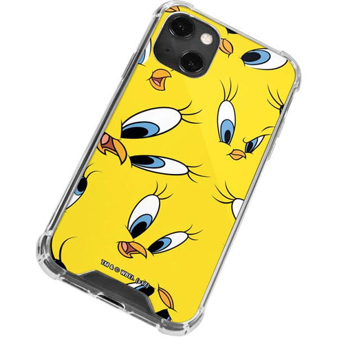 Looney Tunes Tweety Bird Super Sized Pattern iPhone 14 Plus Clear Case