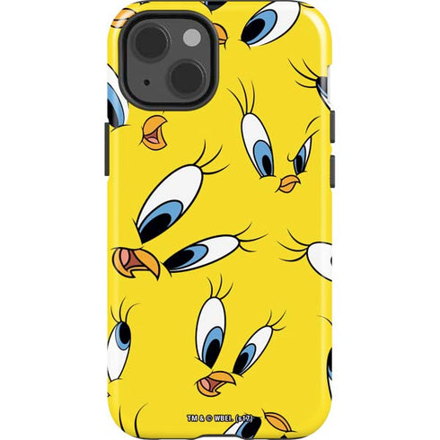 Looney Tunes Tweety Bird Super Sized Pattern iPhone 14 Impact Case