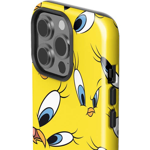 Looney Tunes Tweety Bird Super Sized Pattern iPhone 14 Pro Impact Case