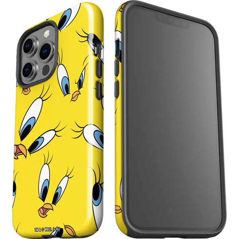 Looney Tunes Tweety Bird Super Sized Pattern iPhone 15 Pro Impact Case
