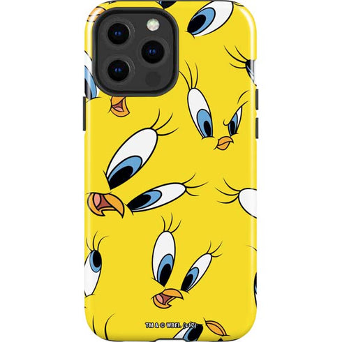 Looney Tunes Tweety Bird Super Sized Pattern iPhone 15 Pro Max Impact Case