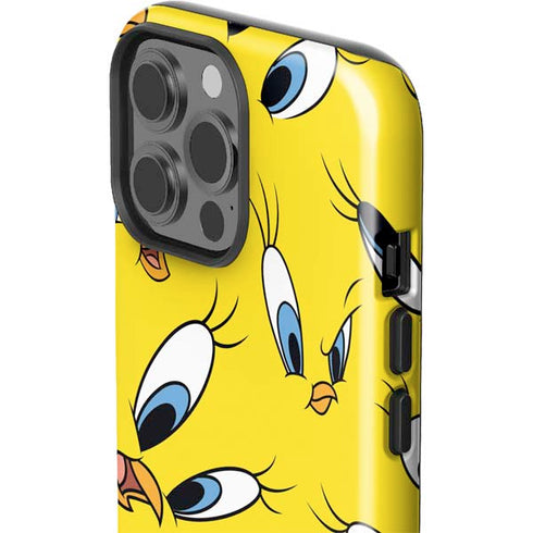 Looney Tunes Tweety Bird Super Sized Pattern iPhone 15 Pro Max Impact Case