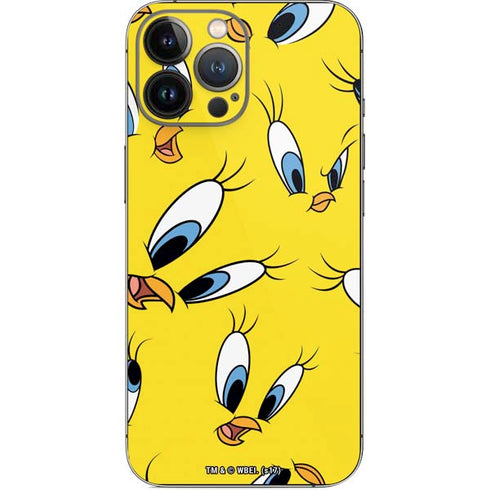 Looney Tunes Tweety Bird Super Sized Pattern iPhone 14 Pro Max Skin