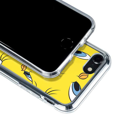 Looney Tunes Tweety Bird Super Sized Pattern iPhone SE (2nd & 3rd Gen) Clear Case