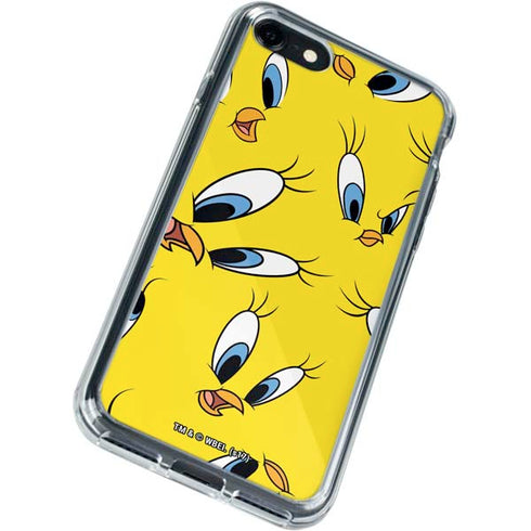 Looney Tunes Tweety Bird Super Sized Pattern iPhone SE (2nd & 3rd Gen) Clear Case