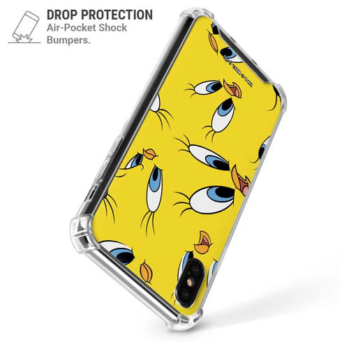 Looney Tunes Tweety Bird Super Sized Pattern iPhone XS Max Clear Case