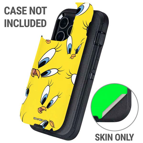 Looney Tunes Tweety Bird Super Sized Pattern Otterbox Defender iPhone Skin