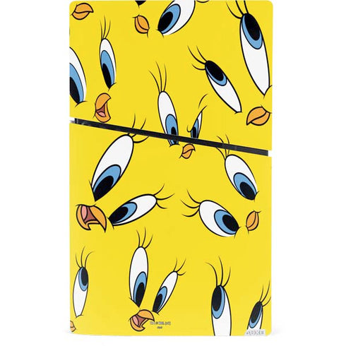 Looney Tunes Tweety Bird Super Sized Pattern PS5 Slim Digital Edition Console Skin