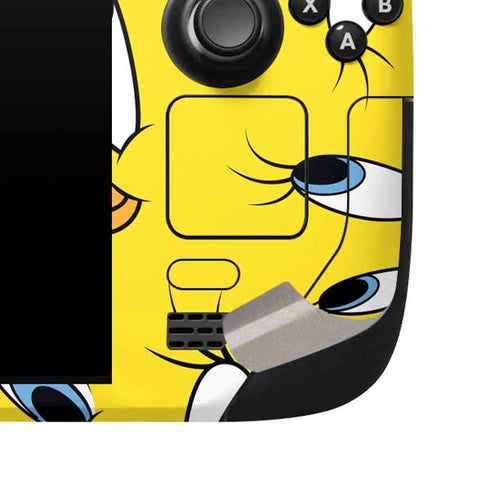 Looney Tunes Tweety Bird Super Sized Pattern Steam Deck Handheld Gaming Computer Skin