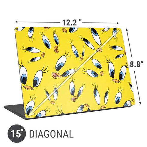 Looney Tunes Tweety Bird Super Sized Pattern Universal Laptop 15in (12.2 x 8.8in) Skin
