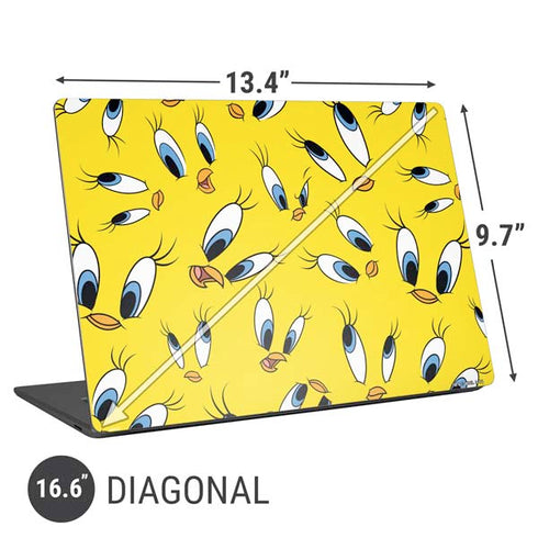 Looney Tunes Tweety Bird Super Sized Pattern Universal Laptop 16.6in (13.4 x 9.7in) Skin