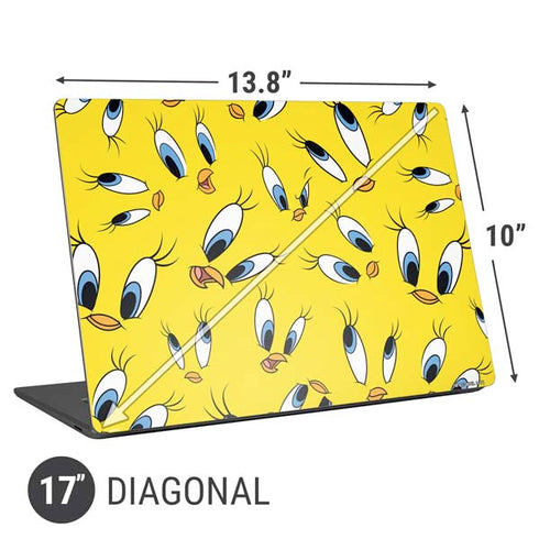 Looney Tunes Tweety Bird Super Sized Pattern Universal Laptop 17in (13.8 x 10in) Skin
