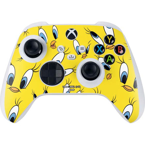 Looney Tunes Tweety Bird Super Sized Pattern Xbox Series S Controller Skin