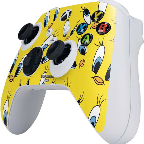 Looney Tunes Tweety Bird Super Sized Pattern Xbox Series S Controller Skin