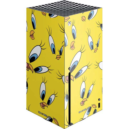 Looney Tunes Tweety Bird Super Sized Pattern Xbox Series X Console Skin