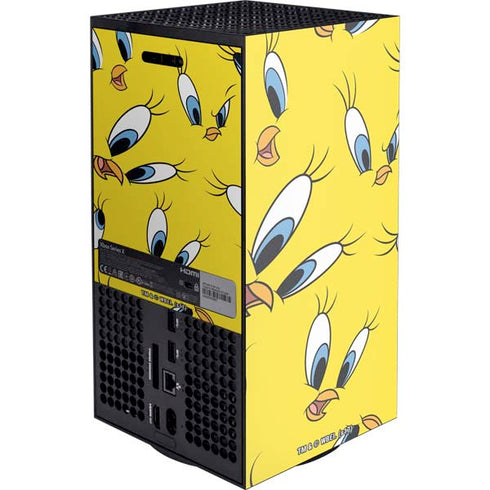 Looney Tunes Tweety Bird Super Sized Pattern Xbox Series X Console Skin