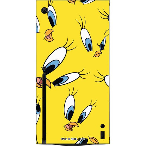 Looney Tunes Tweety Bird Super Sized Pattern Xbox Series X Console Skin
