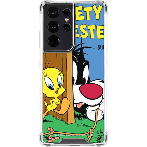 Looney Tunes Tweety Bird Sylvester Ten Cents Galaxy S21 Ultra 5G Clear Case