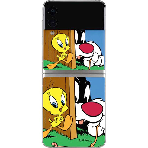 Looney Tunes Tweety Bird Sylvester Ten Cents Galaxy Z Flip3 5G Skin