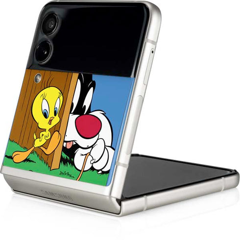 Looney Tunes Tweety Bird Sylvester Ten Cents Galaxy Z Flip3 5G Skin