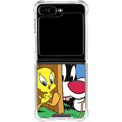 Looney Tunes Tweety Bird Sylvester Ten Cents Galaxy Z Flip5 5G Clear Case