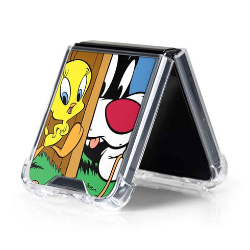 Looney Tunes Tweety Bird Sylvester Ten Cents Galaxy Z Flip5 5G Clear Case
