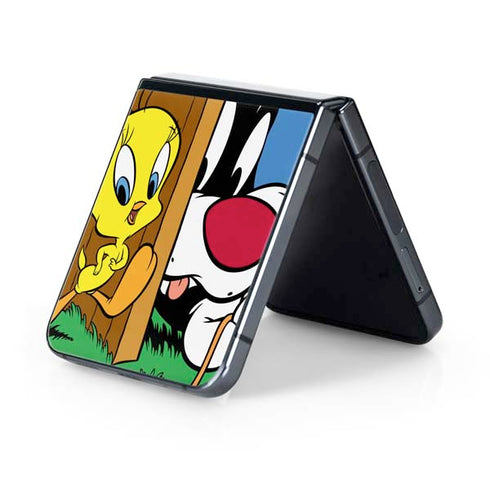 Looney Tunes Tweety Bird Sylvester Ten Cents Galaxy Z Flip5 5G Skin