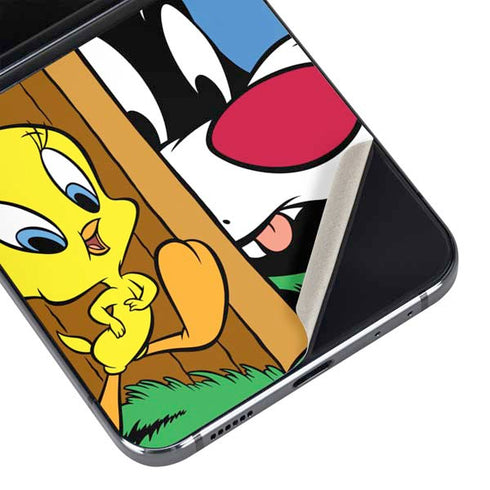 Looney Tunes Tweety Bird Sylvester Ten Cents Galaxy Z Flip5 5G Skin