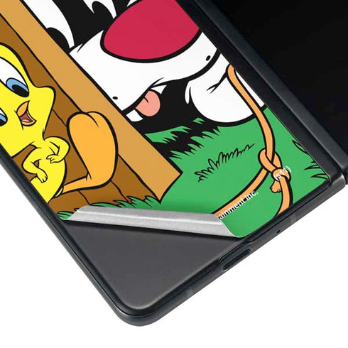 Looney Tunes Tweety Bird Sylvester Ten Cents Galaxy Z Fold4 5G Skin