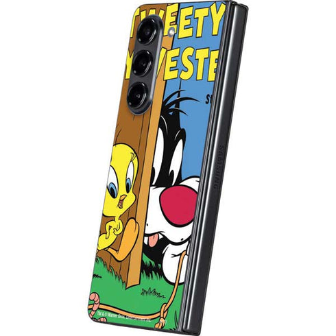 Looney Tunes Tweety Bird Sylvester Ten Cents Galaxy Z Fold5 5G Skin