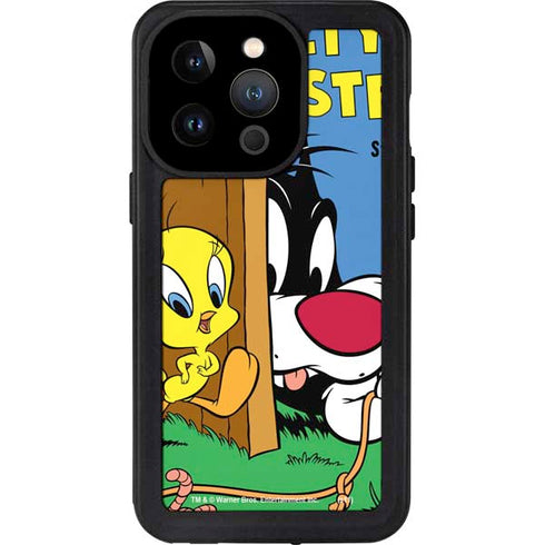 Looney Tunes Tweety Bird Sylvester Ten Cents iPhone 14 Pro Waterproof Case