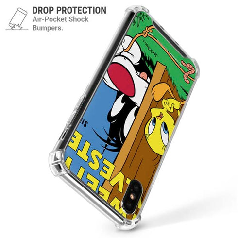Looney Tunes Tweety Bird Sylvester Ten Cents iPhone XS Max Clear Case