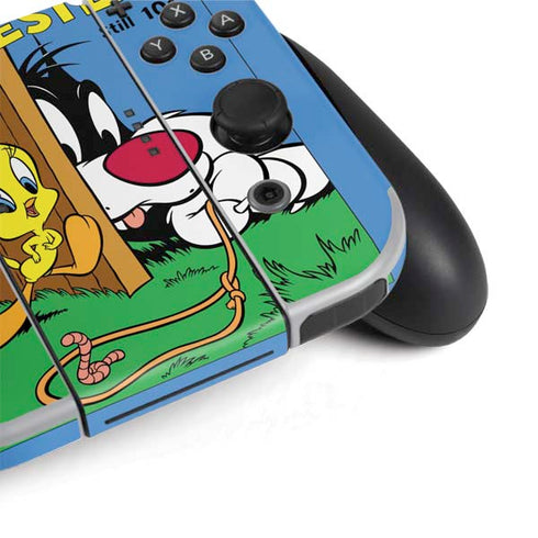 Looney Tunes Tweety Bird Sylvester Ten Cents Nintendo Switch OLED (2021) Skin