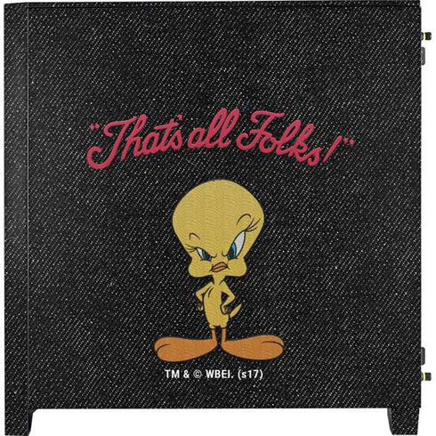 Looney Tunes Tweety Bird Thats All Folks Corsair 4000D Tempered Glass Mid-Tower ATX Case Skin