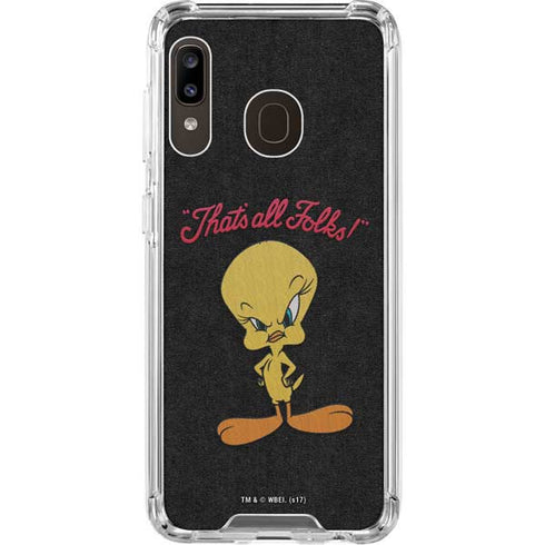Looney Tunes Tweety Bird Thats All Folks Galaxy A30 Clear Case