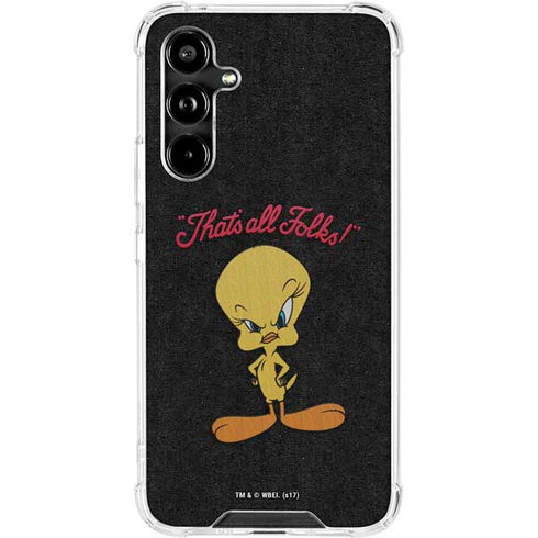Looney Tunes Tweety Bird Thats All Folks Galaxy A54 5G Clear Case