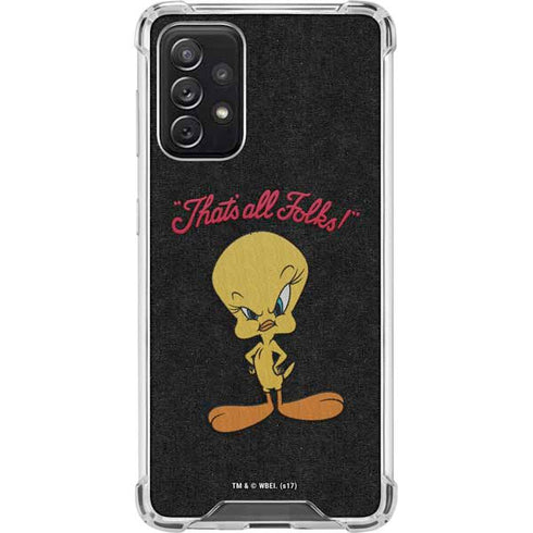 Looney Tunes Tweety Bird Thats All Folks Galaxy A72 5G Clear Case