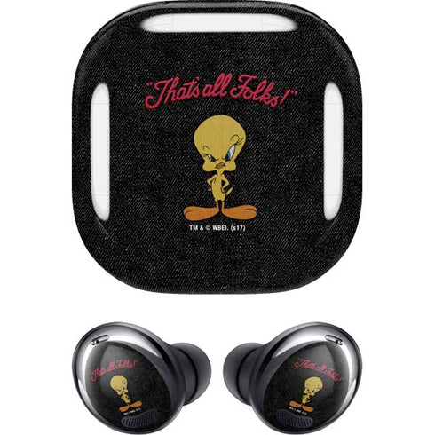 Looney Tunes Tweety Bird Thats All Folks Galaxy Buds Pro Skin