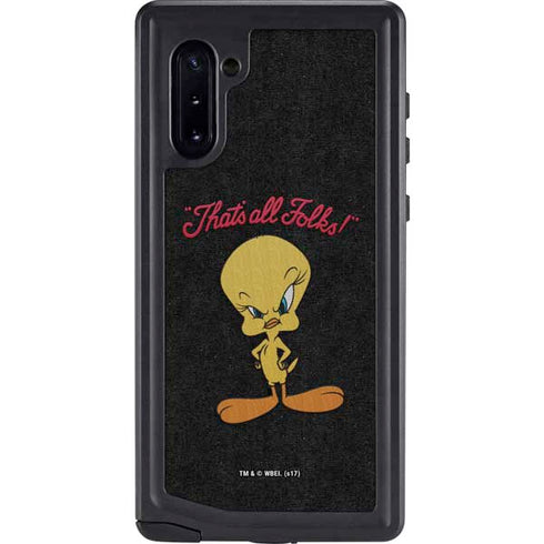 Looney Tunes Tweety Bird Thats All Folks Galaxy Note 10 Waterproof Case