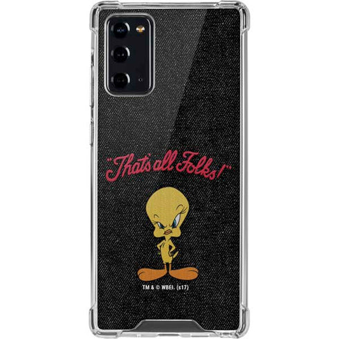 Looney Tunes Tweety Bird Thats All Folks Galaxy Note20 5G Clear Case