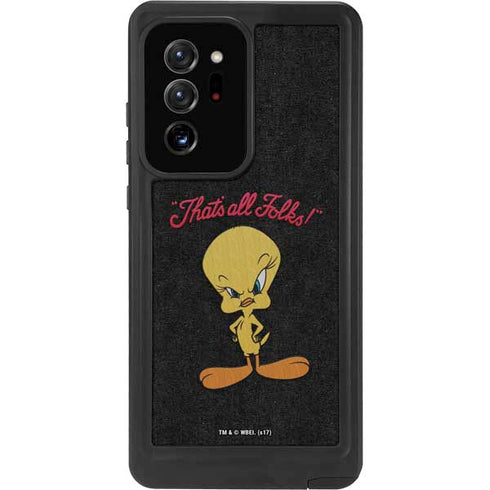 Looney Tunes Tweety Bird Thats All Folks Galaxy Note20 Ultra 5G Waterproof Case
