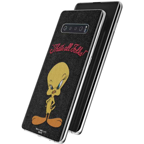Looney Tunes Tweety Bird Thats All Folks Galaxy S10 Plus Skin
