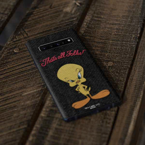 Looney Tunes Tweety Bird Thats All Folks Galaxy S10 Plus Skin