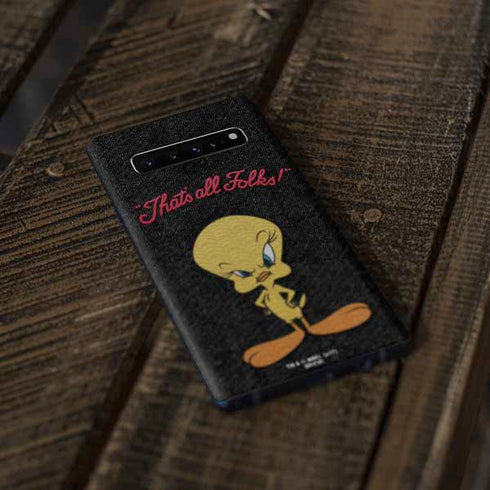 Looney Tunes Tweety Bird Thats All Folks Galaxy S10 Skin