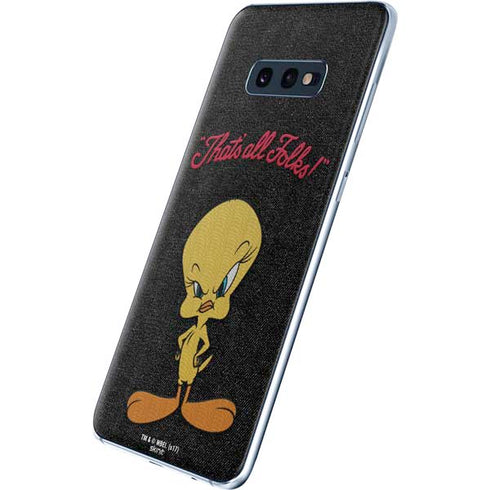 Looney Tunes Tweety Bird Thats All Folks Galaxy S10e Skin