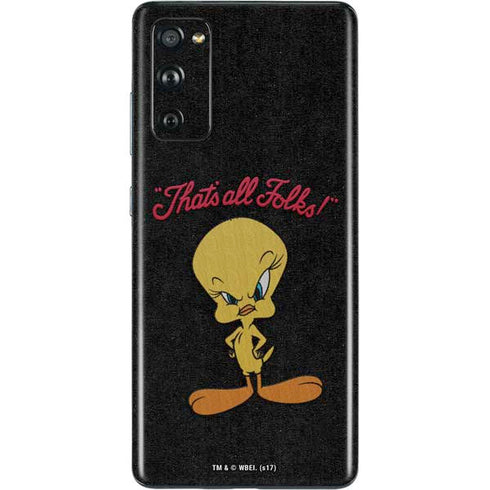 Looney Tunes Tweety Bird Thats All Folks Galaxy S20 Fan Edition Skin
