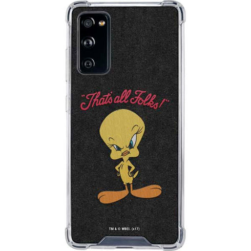 Looney Tunes Tweety Bird Thats All Folks Galaxy S20 FE Clear Case