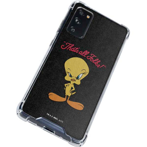 Looney Tunes Tweety Bird Thats All Folks Galaxy S20 FE Clear Case